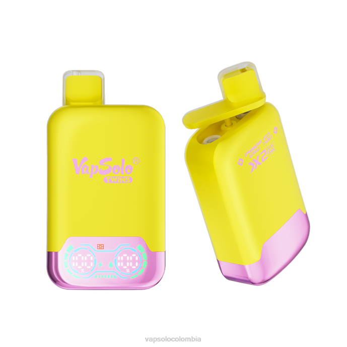 VapSolo TWINS vaporizador desechable | Vapsolo Bogotá R0LH32 plátano fresa y cereza gaseosa